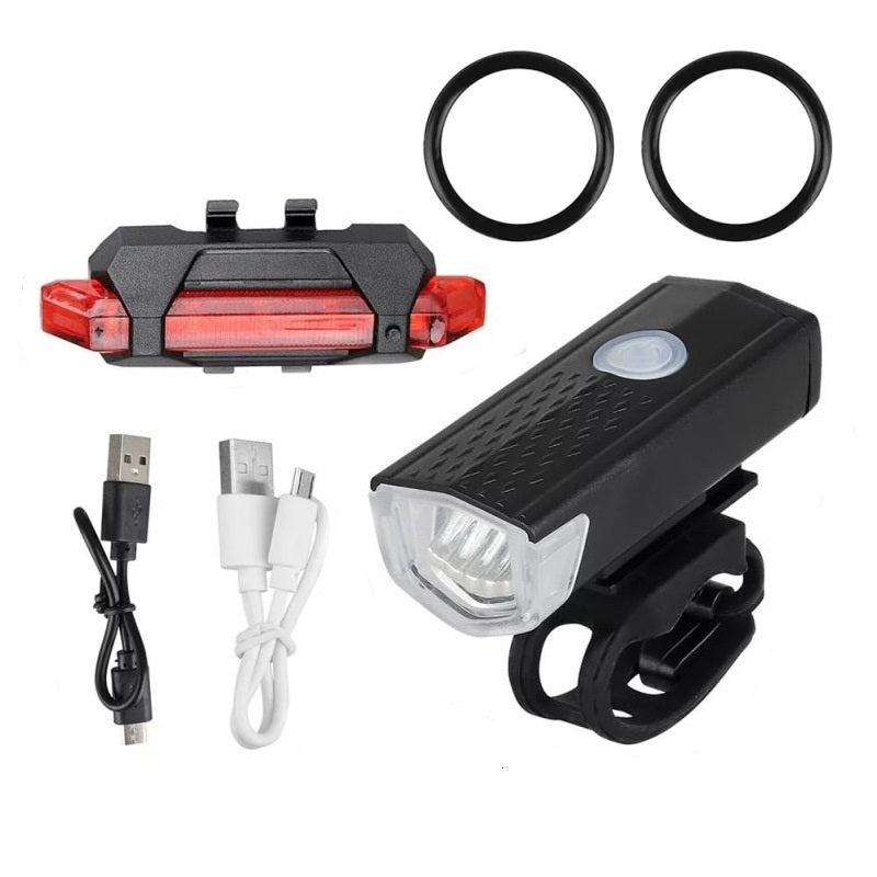 Bicycle Light Set - Front Light + Charging Tail Light