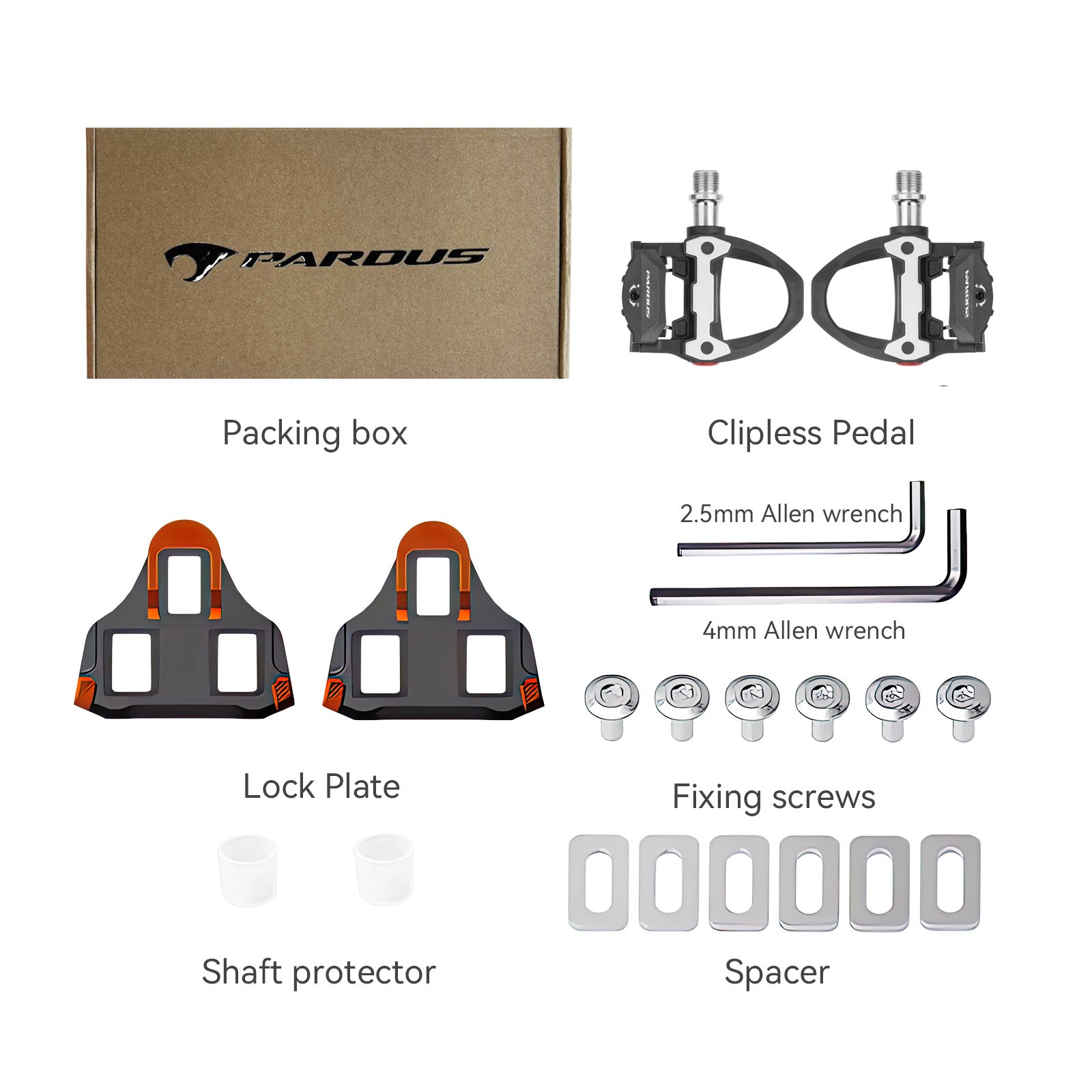 PARDUS P602 Lightweight Clipless Bicycle Pedals for Road Bike, MTB